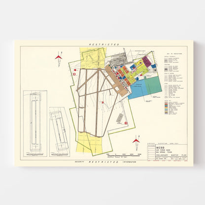 Vintage Map of Webb Air Force Base, Texas 1951 Edition A
