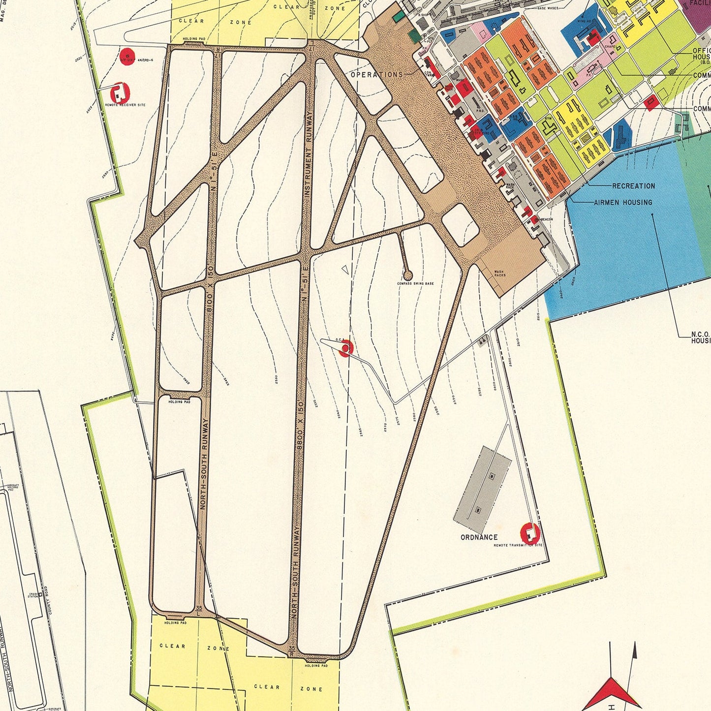 Vintage Map of Webb Air Force Base, Texas 1951 Edition A
