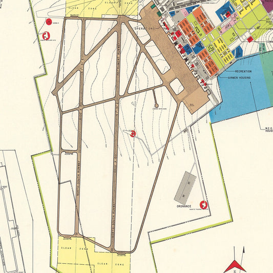 Vintage Map of Webb Air Force Base, Texas 1951 Edition A