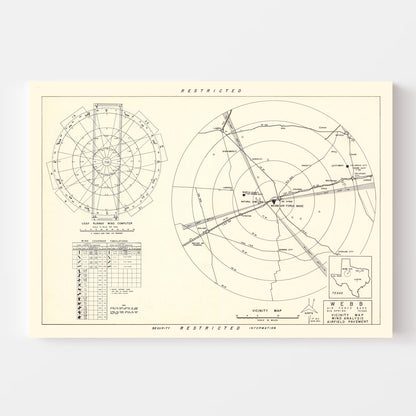 Vintage Map of Webb Air Force Base, Texas 1951 Edition B