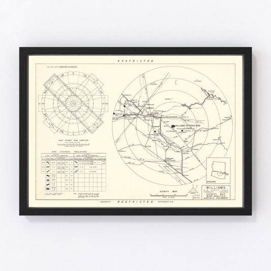 vintage map of Williams Air Force Base vicinity, 1952
