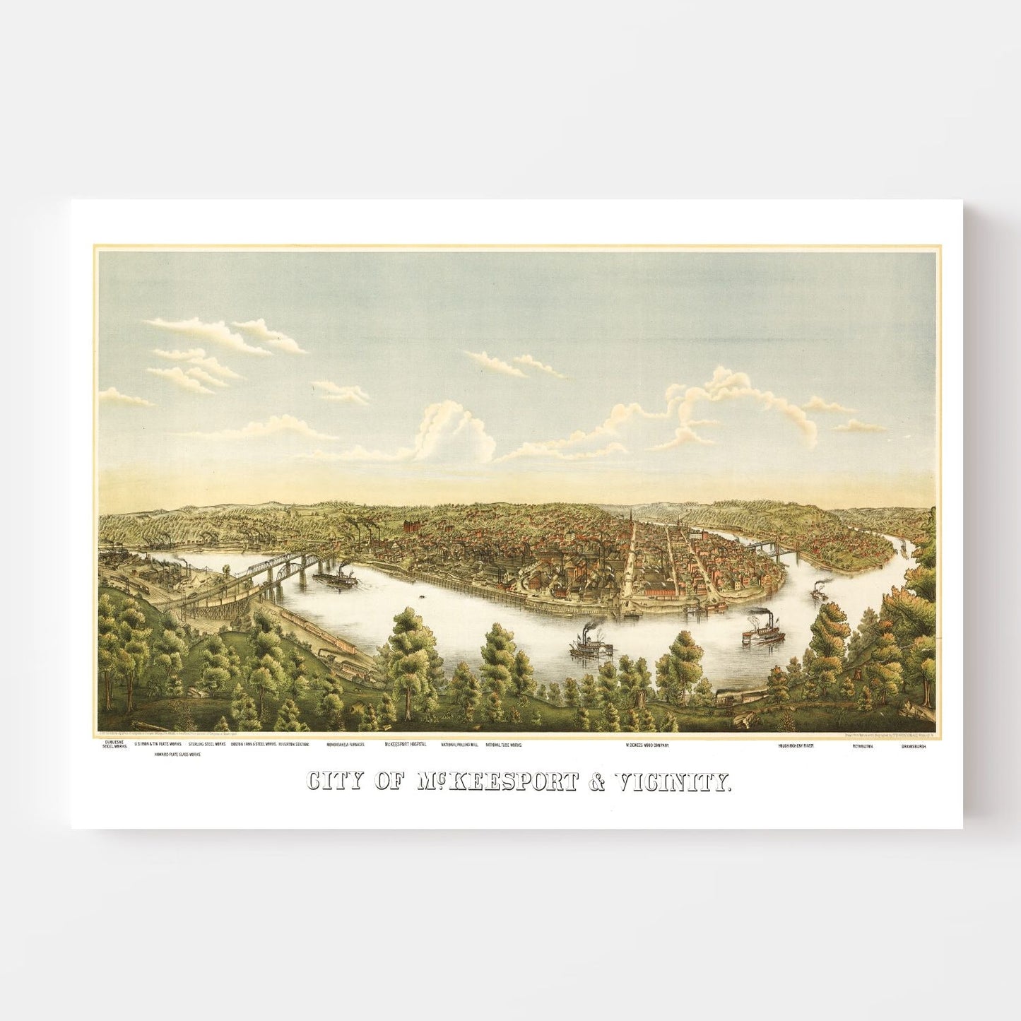Vintage Map of McKeesport, Pennsylvania, 1893