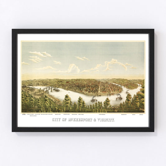 Vintage map of McKeesport, Pennsylvania, 1893
