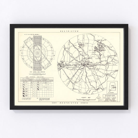 vintage map of Gunter Air Force Base, Montgomery County, Alabama, 1952