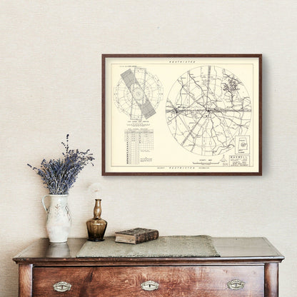Vintage Map of Maxwell Air Force Base Vicinity, Alabama, 1952