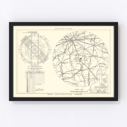 Vintage map of Atterbury Air Force Base vicinity, Indiana, 1953