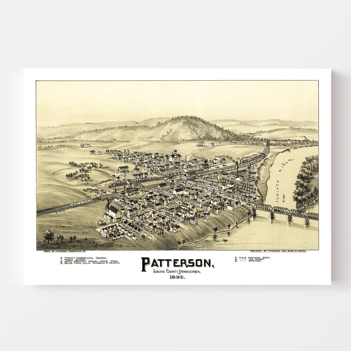 Vintage Map of Patterson, Pennsylvania, 1895