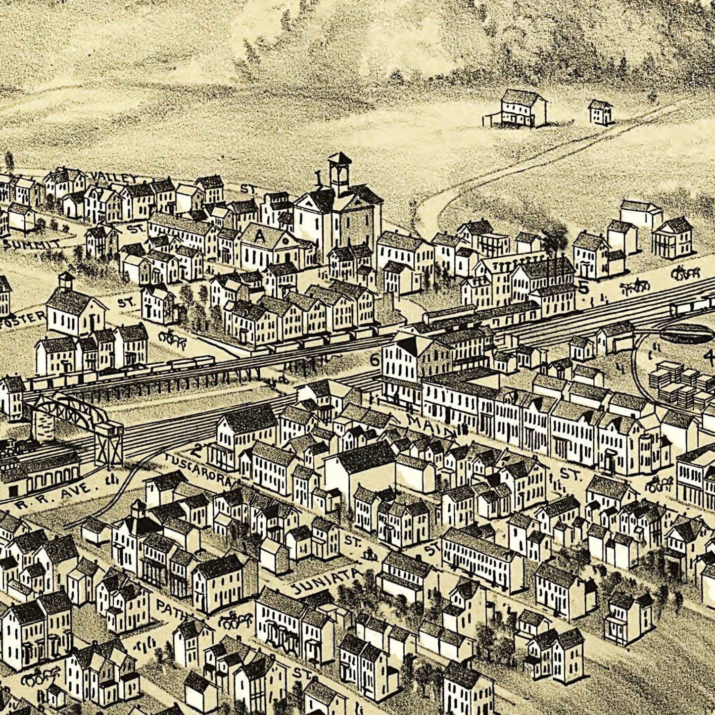 Vintage Map of Patterson, Pennsylvania, 1895