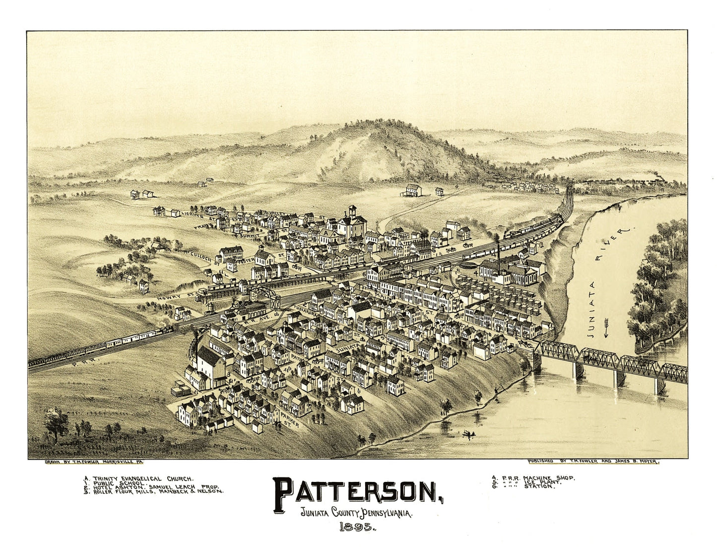Vintage Map of Patterson, Pennsylvania, 1895