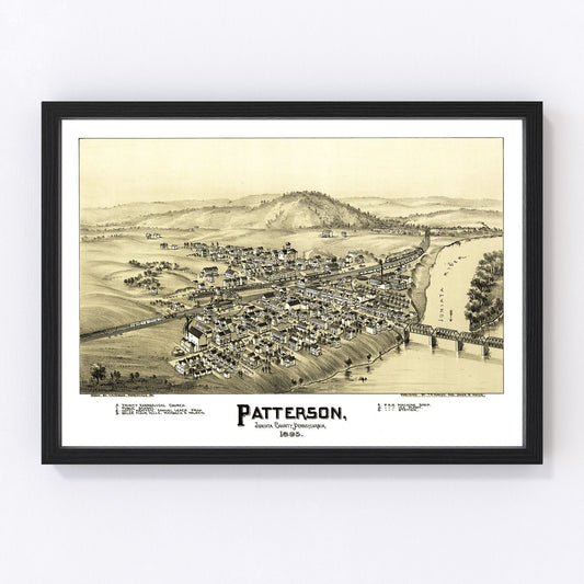Vintage map of Patterson, Pennsylvania, 1895