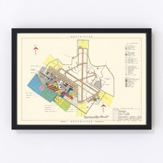 vintage map of Dover, Delaware, 1952