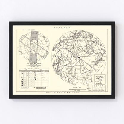 vintage map of Dover Air Force Base vicinity, Delaware, 1952