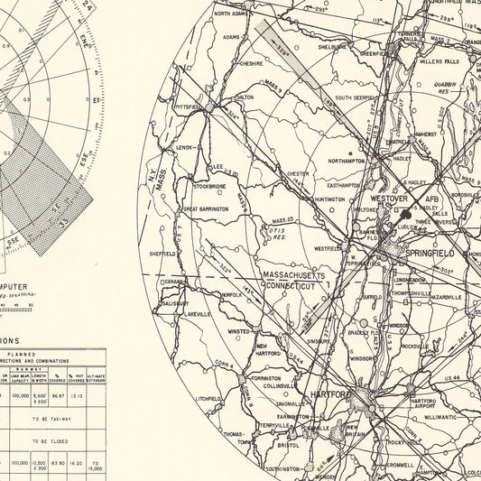 Vintage Map of Westover Air Force Base Vicinity, 1951