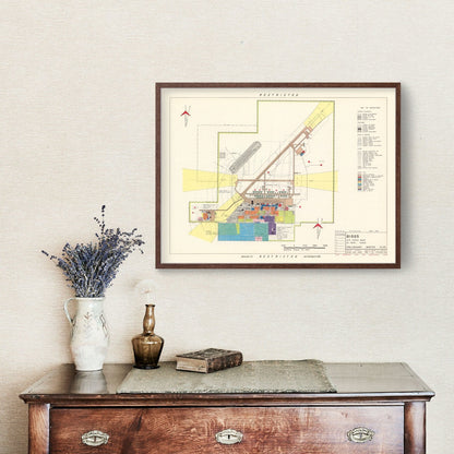 Vintage Map of Biggs Air Force Base, Texas, 1951