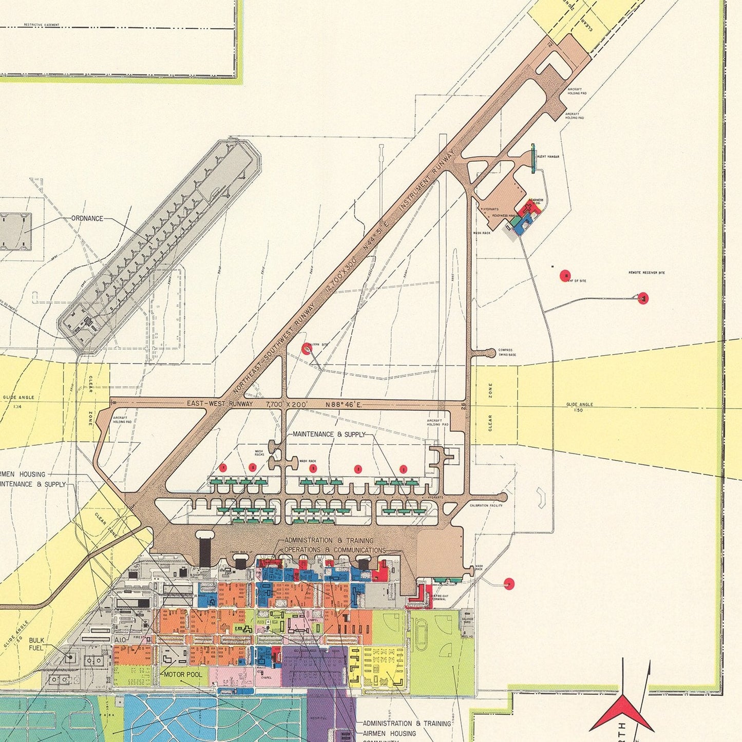 Vintage Map of Biggs Air Force Base, Texas, 1951