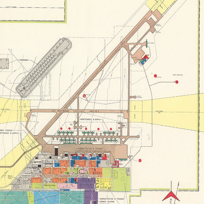 Vintage Map of Biggs Air Force Base, Texas, 1951
