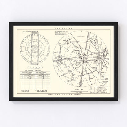 vintage map of Carswell Air Force Base vicinity, Fort Worth, Texas, 1952