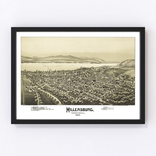 vintage map of Millersburg, Pennsylvania, 1894