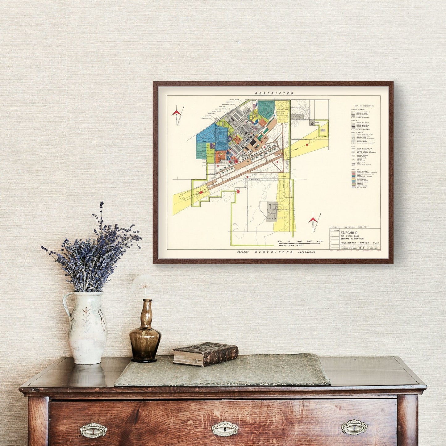 Vintage Map of Spokane, Washington, 1951