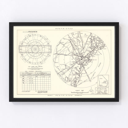 vintage map of Hunter Air Force Base, Chatham County, Georgia, 1951