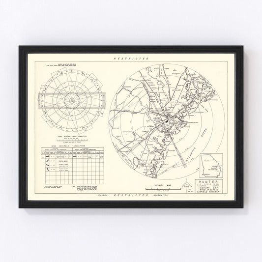 vintage map of Hunter Air Force Base, Chatham County, Georgia, 1951