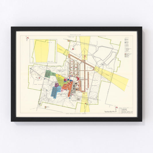Vintage map of Limestone Air Force Base, Maine, 1951