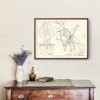 Vintage Map of Limestone Air Force Base Vicinity, Maine, 1951
