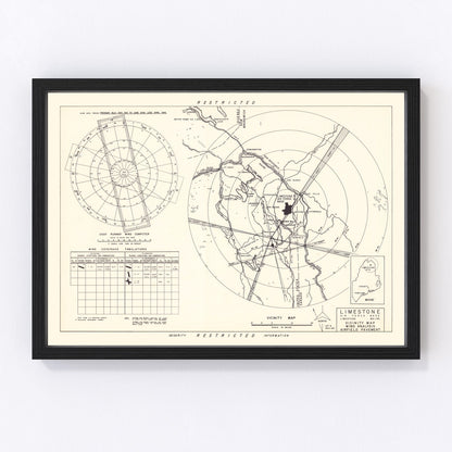 vintage map of Limestone Air Force Base vicinity, Aroostook County, Maine, 1951