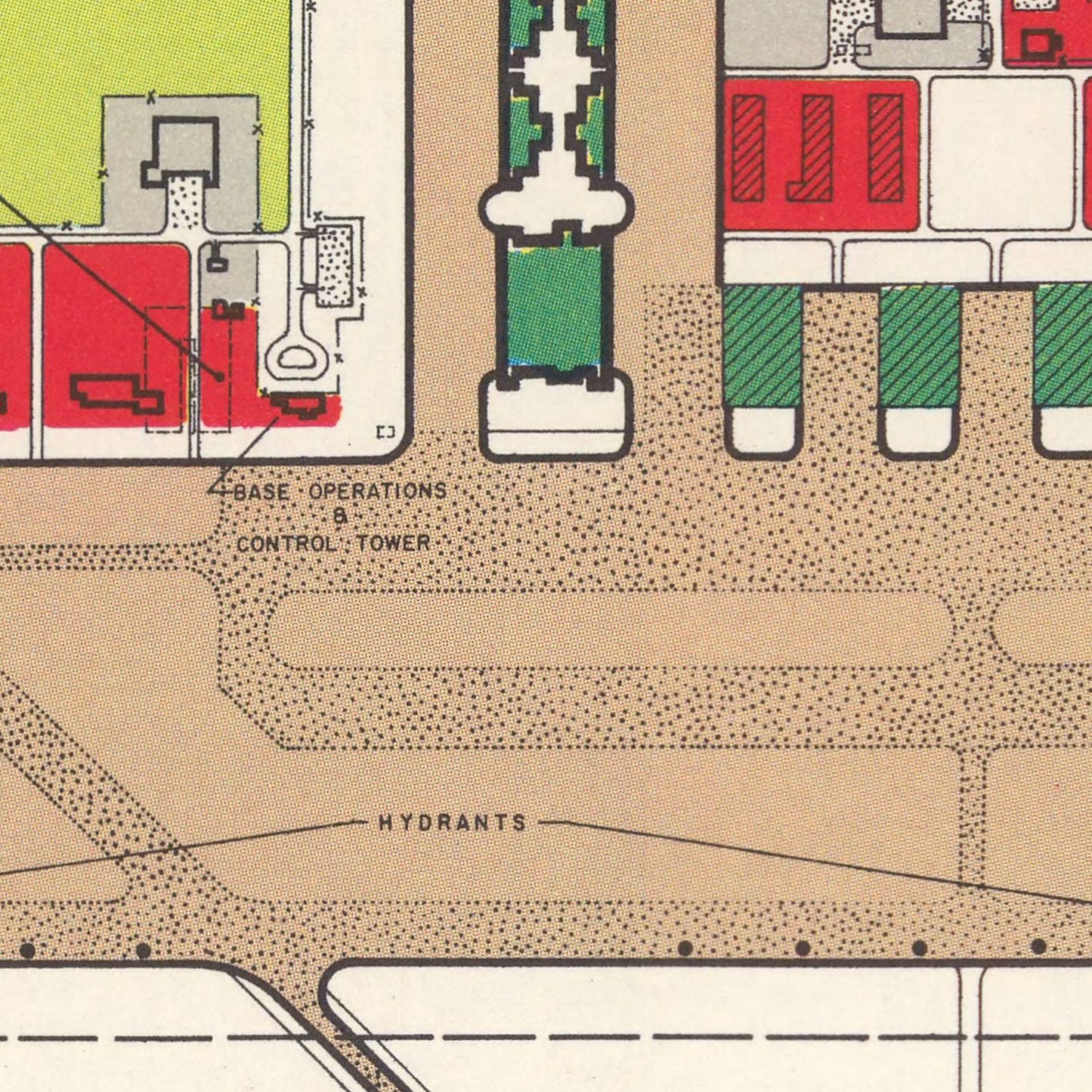 Vintage Map of Lincoln Municipal Airport, Nebraska, 1951
