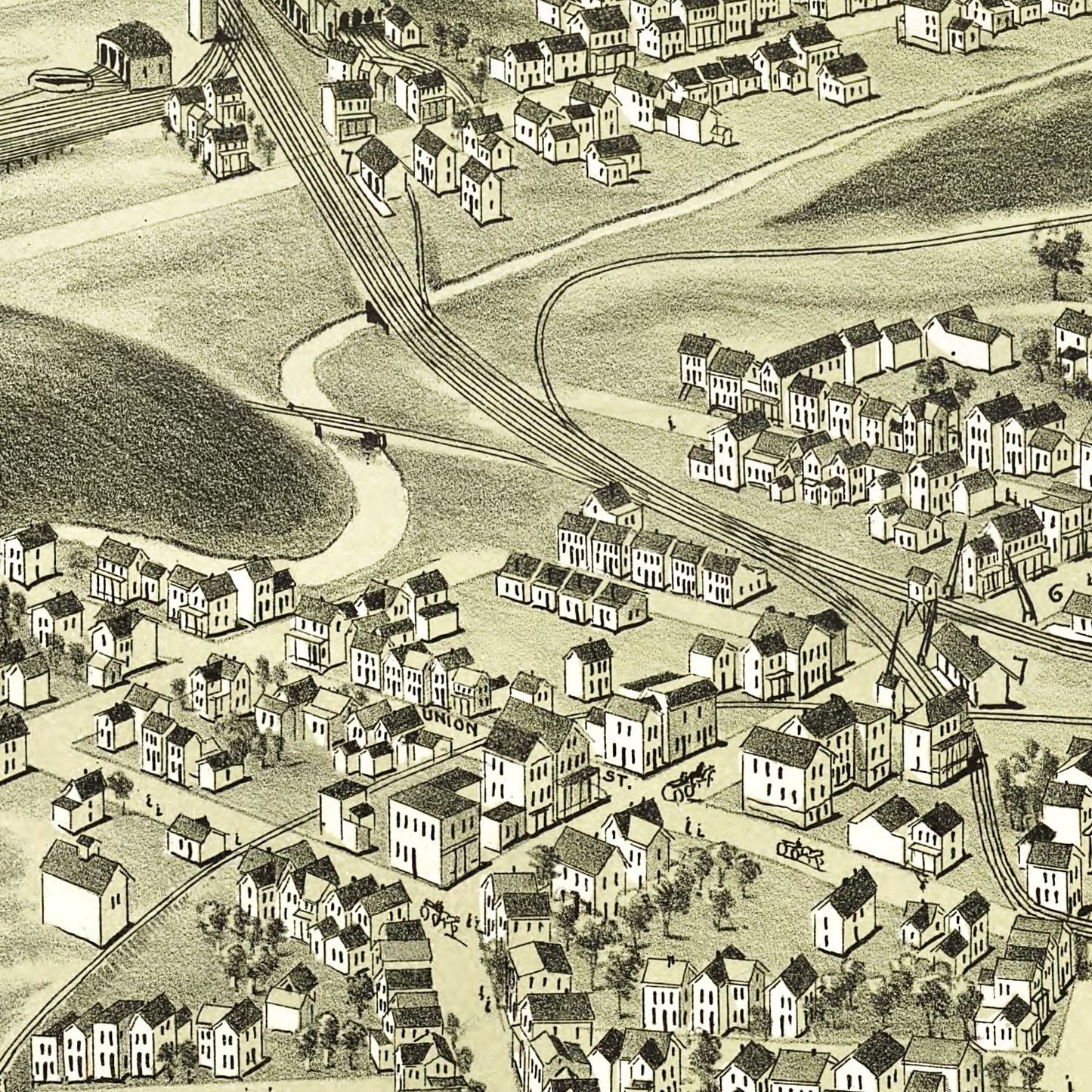Vintage Map of Miner's Mills and Mill Creek, Pennsylvania, 1892