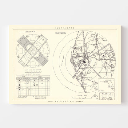Vintage Map of MacDill Air Force Base Vicinity, Florida, 1951