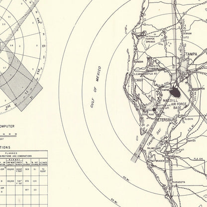 Vintage Map of MacDill Air Force Base Vicinity, Florida, 1951