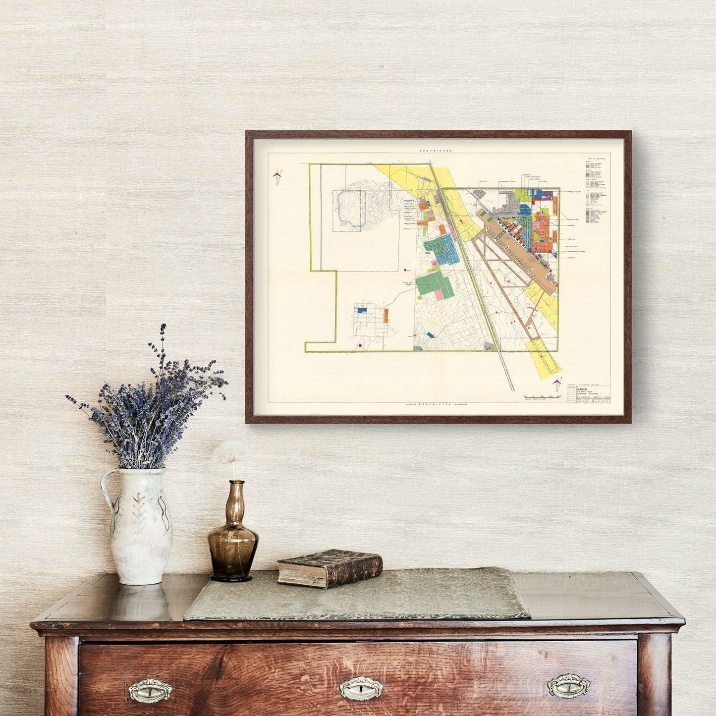 Vintage Map of March Air Force Base, California, 1951