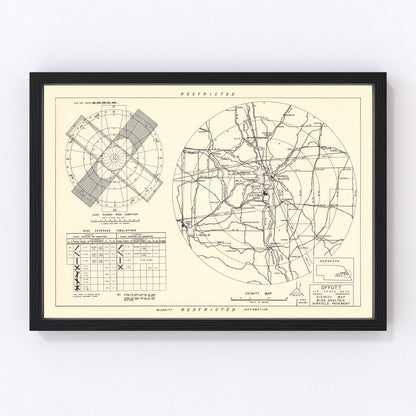 vintage map of Offutt Air Force Base vicinity, Nebraska, 1952