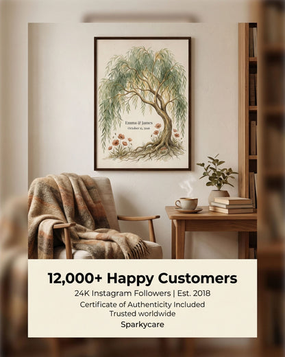Personalized Willow Tree 9th Anniversary Wall Art