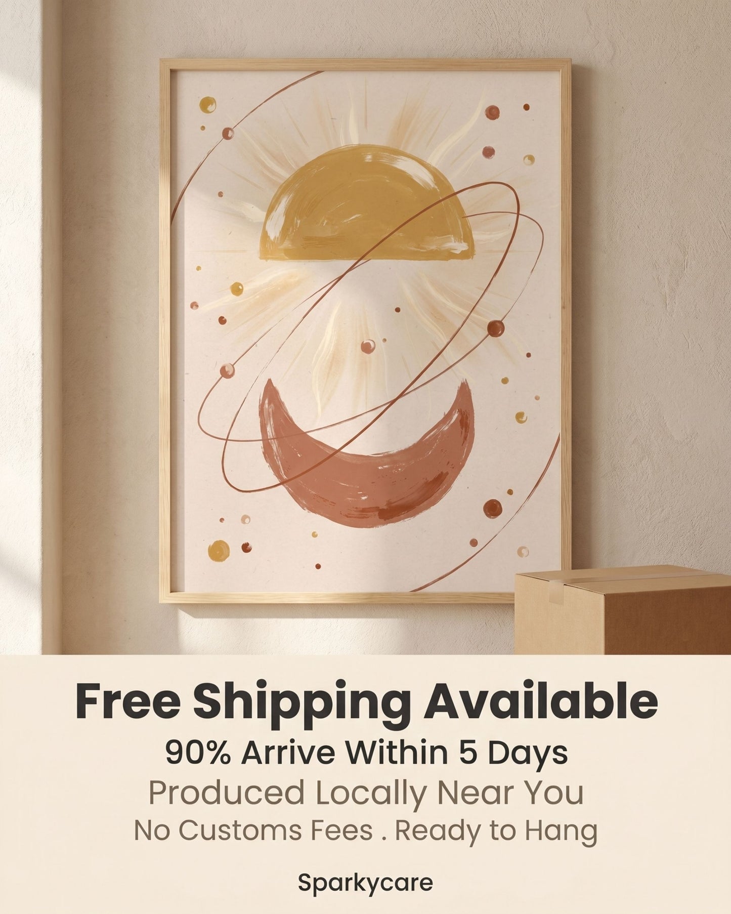 Golden Arc Celestial Boho Wall Art