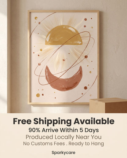 Golden Arc Celestial Boho Wall Art