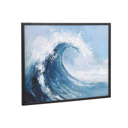 Abstract Painterly Coastal Ocean Wave Framed Print