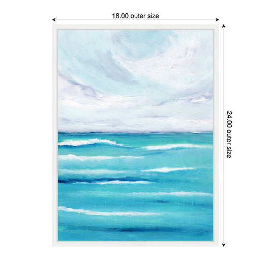 Evening Ocean Waves Framed Canvas Wall Art