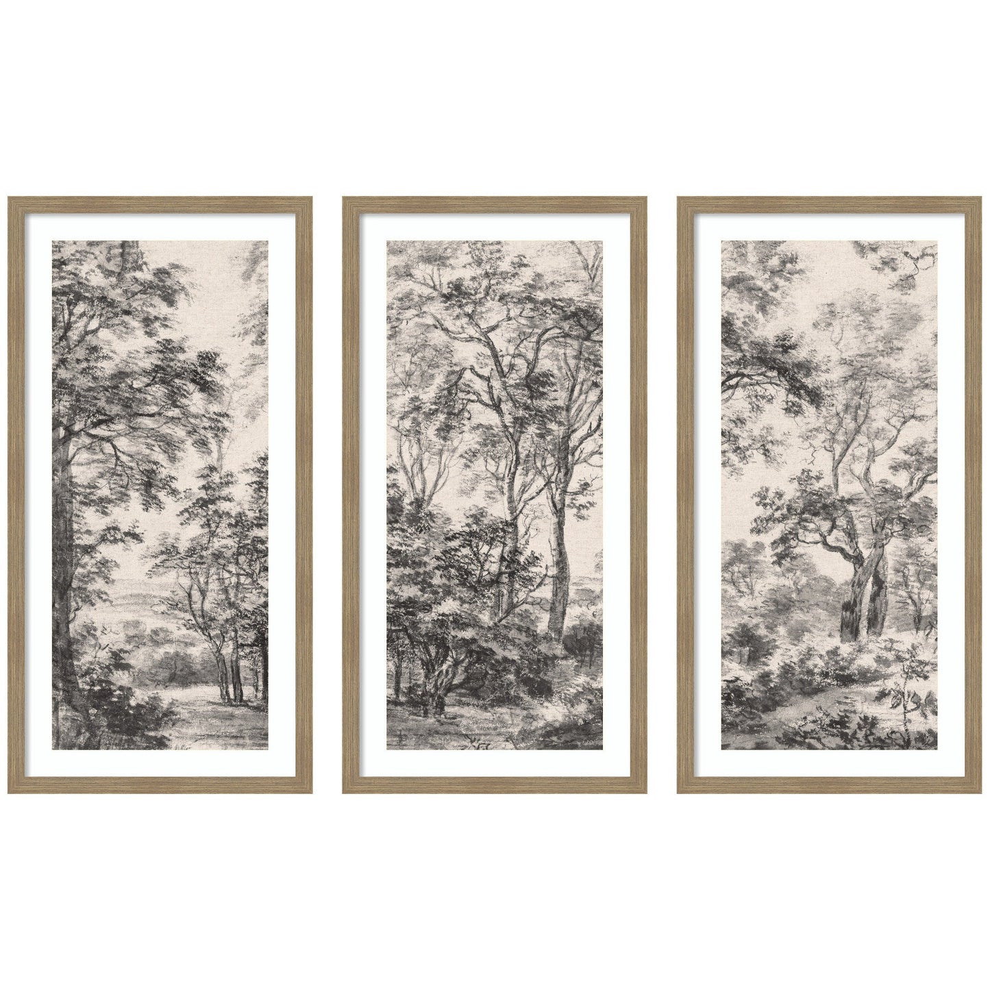 Wooded Landscape Wall Art Set of 3 Prints