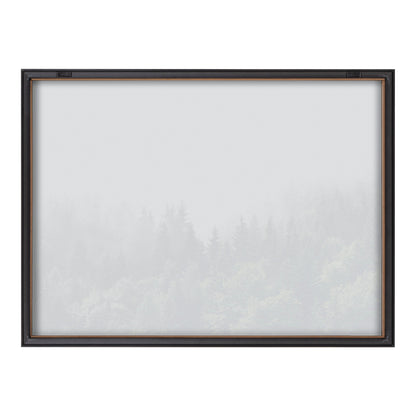 Lush Green Forest Foggy Day Framed Glass Wall Art