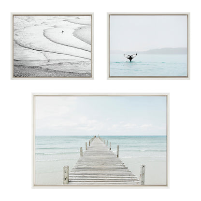 Ocean Beach Framed Canvas Art Set
