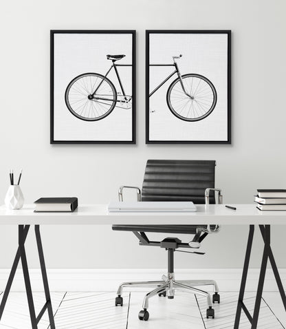 Bicycle Framed Canvas Wall Art Set