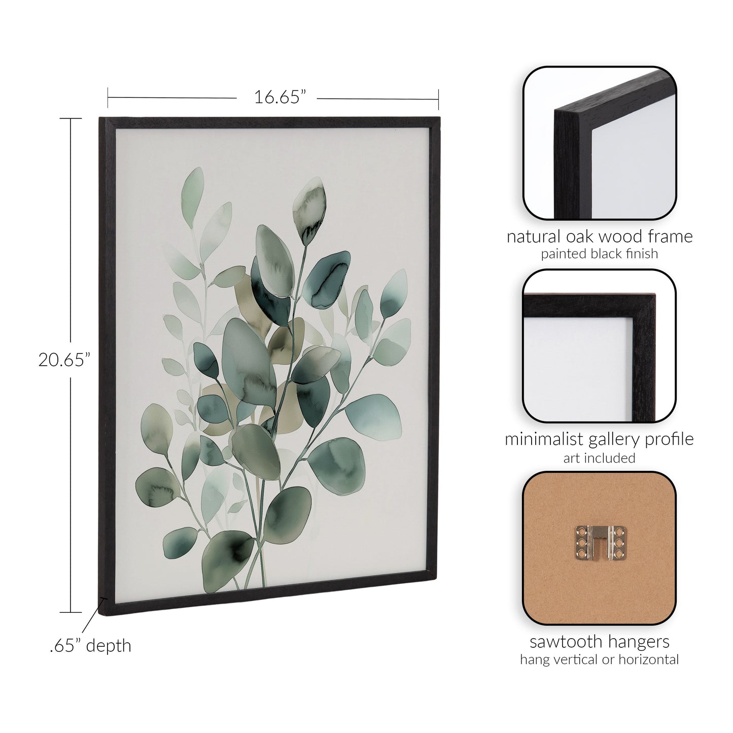 Eucalyptus Watercolor Botanical Framed Wall Art