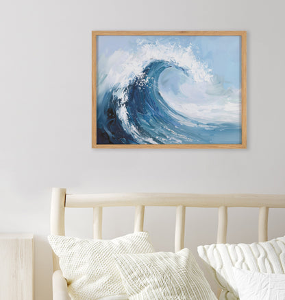 Abstract Painterly Coastal Ocean Wave Framed Print