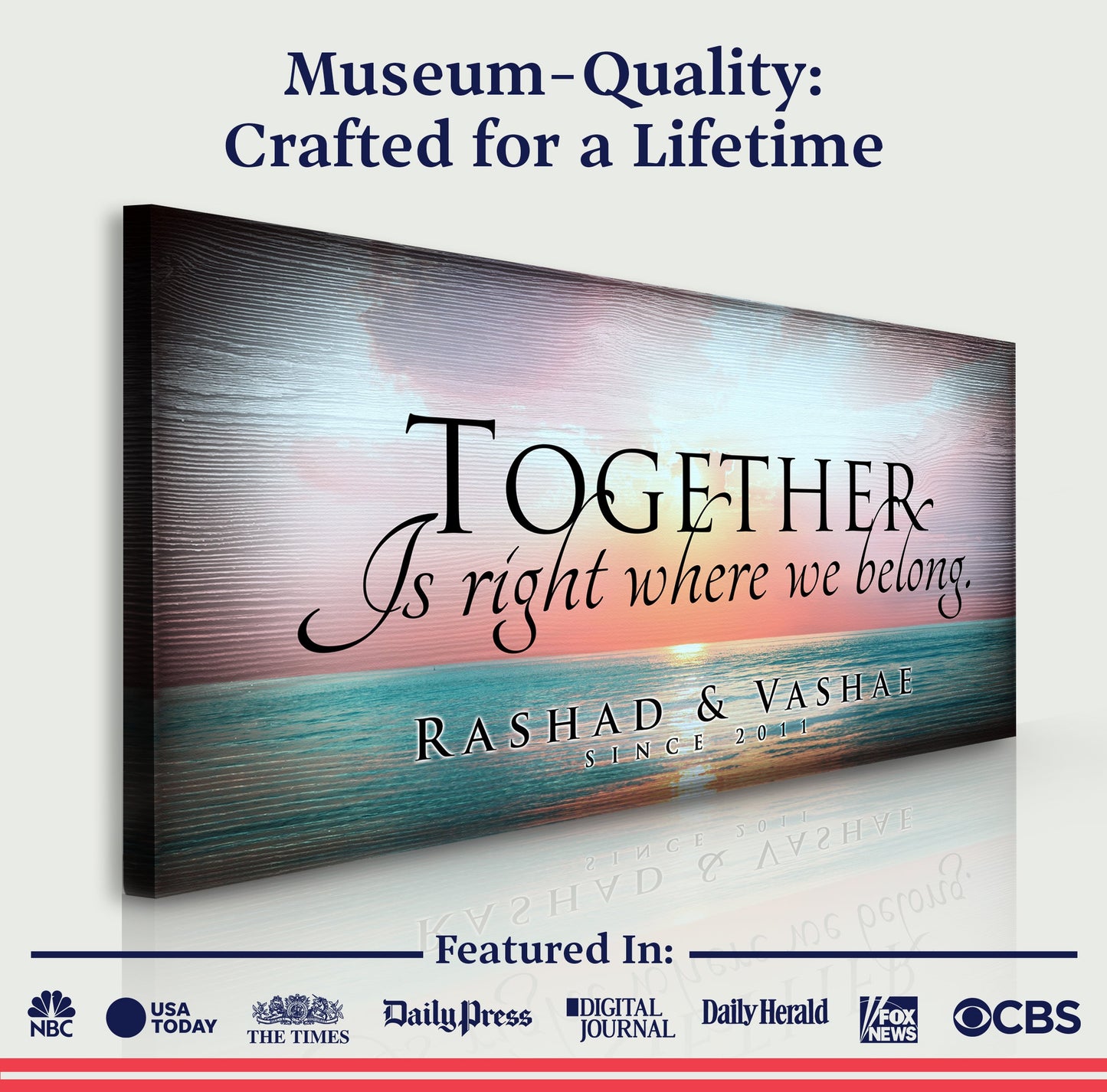 Together Couple Canvas Wall Art Sign