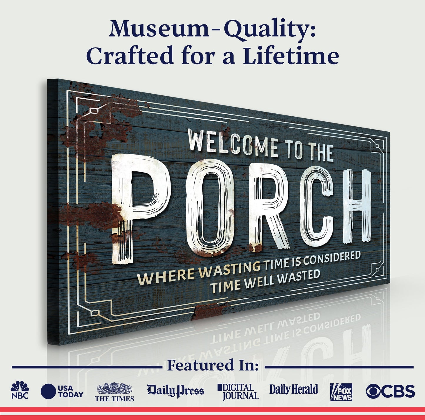 Welcome to the Porch Rustic Canvas Sign
