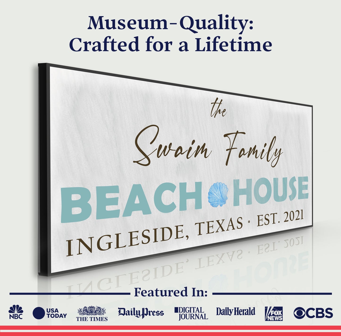 Beach House Canvas Wall Art Sign