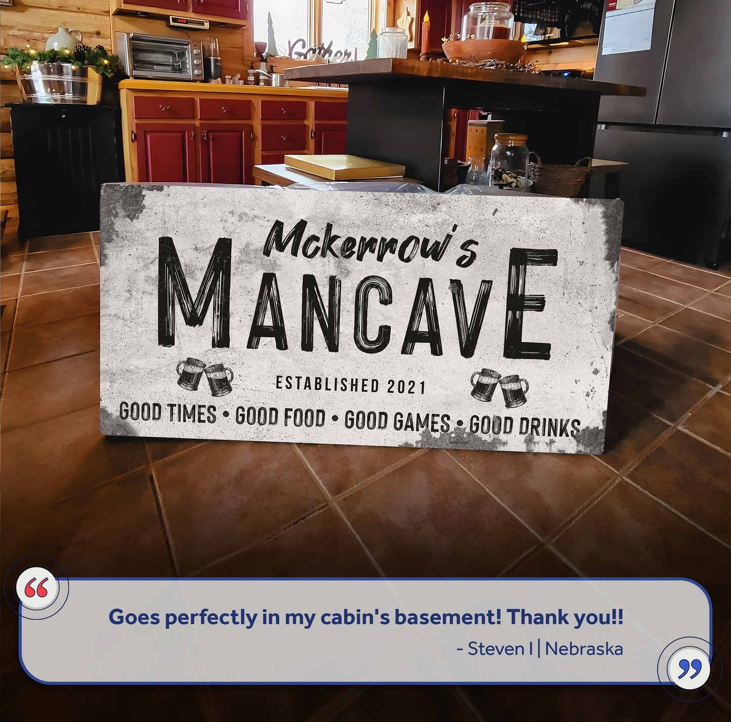 Good Times Man Cave Canvas Wall Art - Bar Sign Print