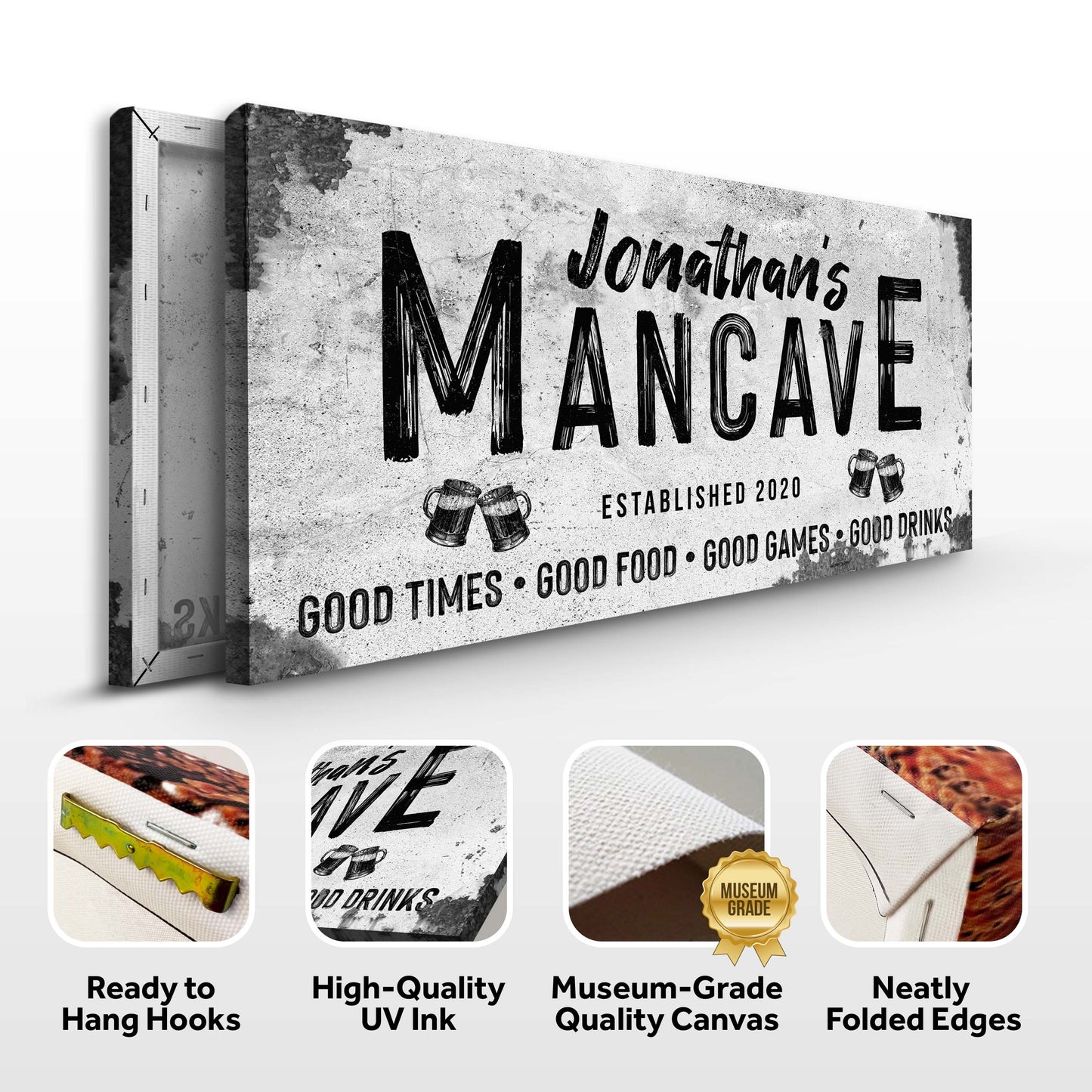 Good Times Man Cave Canvas Wall Art - Bar Sign Print